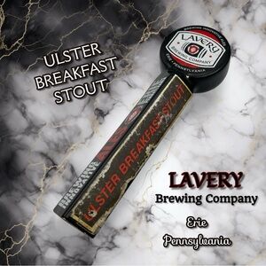 Lavery Brewing Company Ulster Breakfast Stout Tap Handle Erie Pa Breweriana